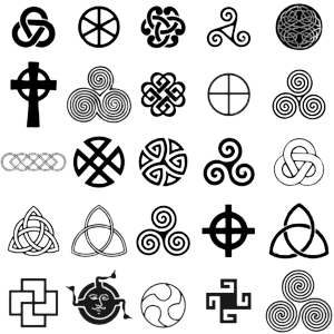 25 diseños de símbolos celtas en color negro